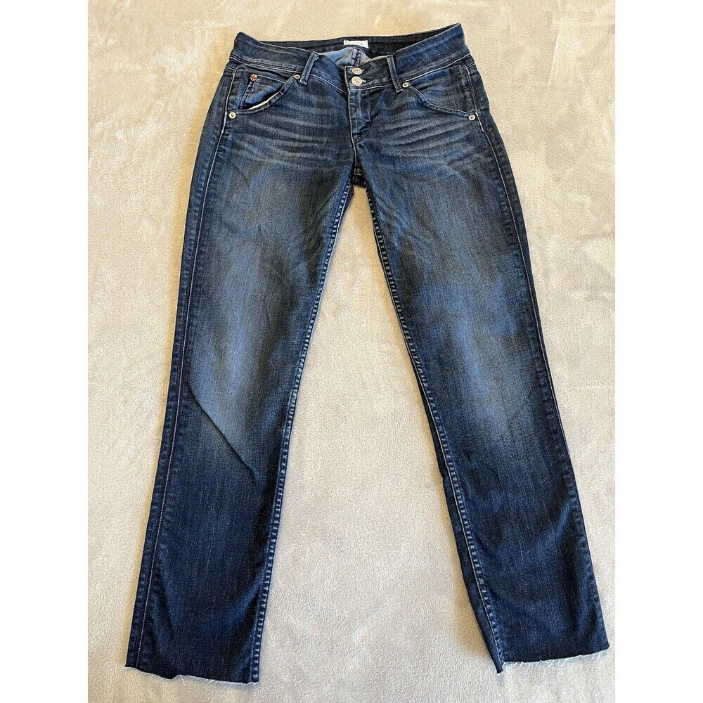 Hudson Skinny Jeans Women’s 26 Dark Blue Wash Collin Flap